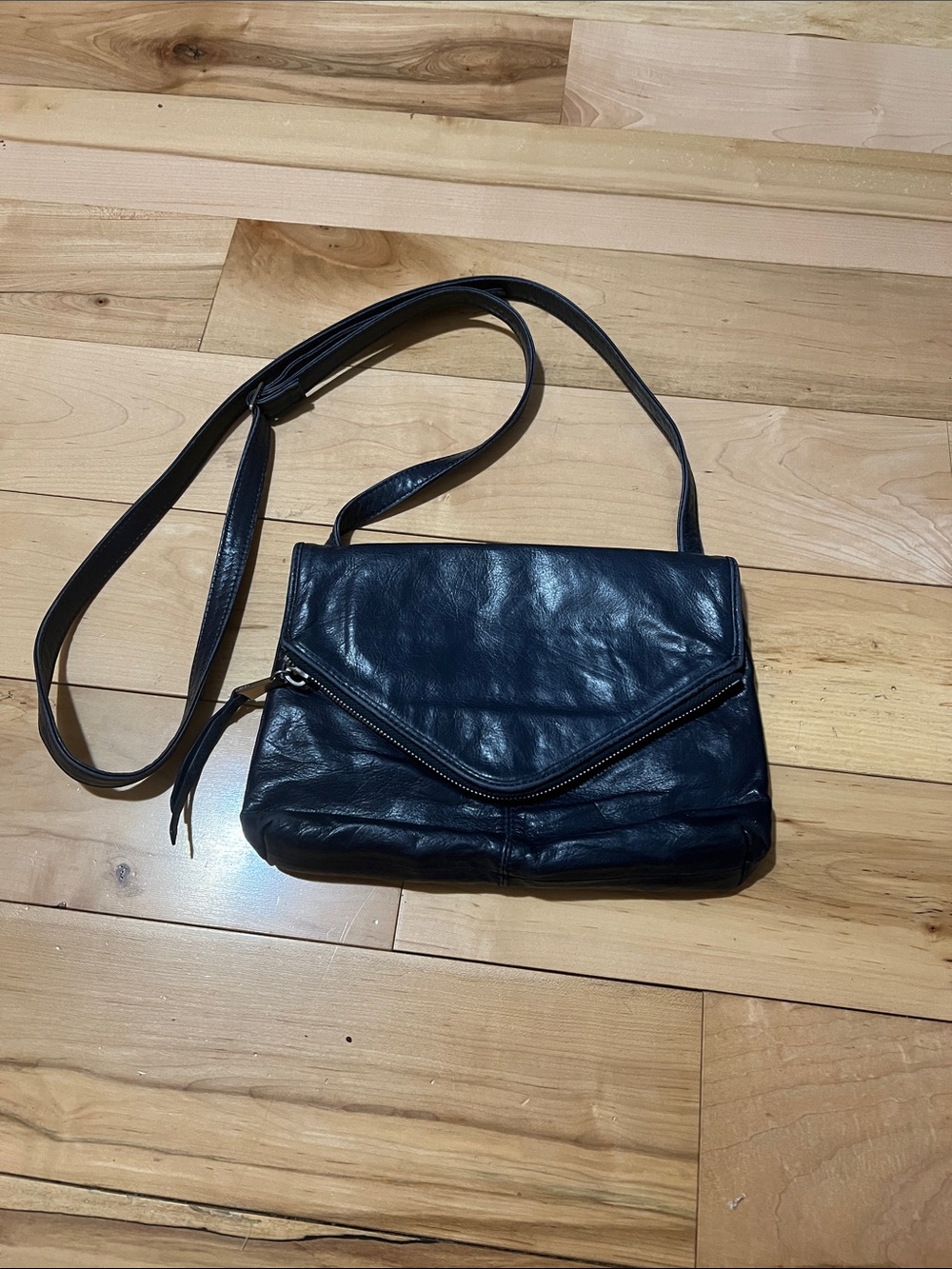 HOBO Navy Bluish Leather Crossbody with Envelope Flap